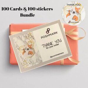Bundle 100 thank you cards & 100 thank you stickers
